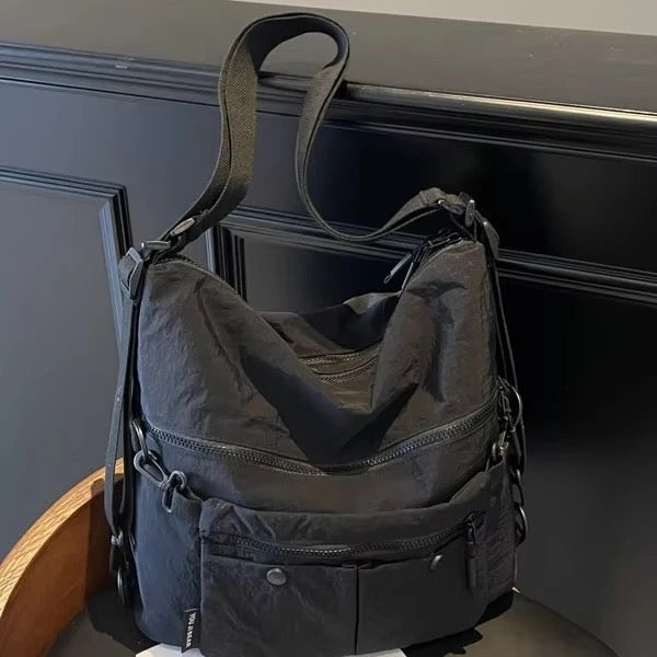 Blu Korea 3-in-1 Convertible Sling Backpack | Lightweight Korean Nylon | Water-Repellent Multi-Pocket Bag for Women