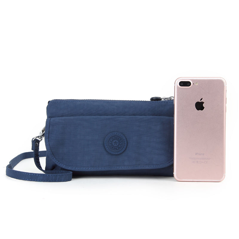 Belle Zip – Waterproof Crinkle Nylon Clutch & Sling / Lightweight Multi-Pocket Crossbody ( 8 Colours)