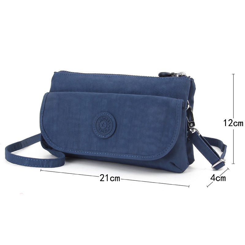 Belle Zip – Waterproof Crinkle Nylon Clutch & Sling / Lightweight Multi-Pocket Crossbody ( 8 Colours)