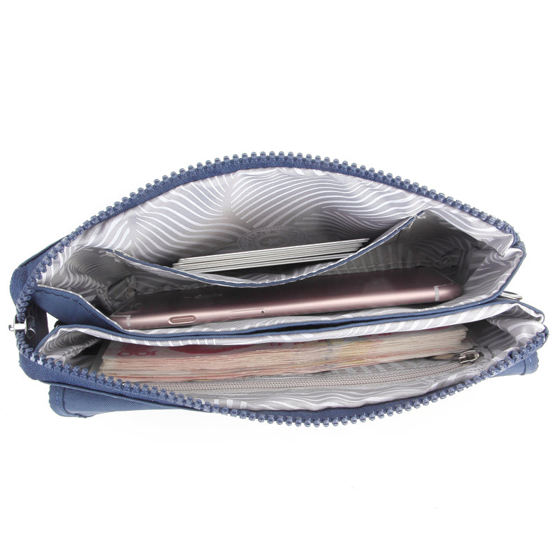 Belle Zip – Waterproof Crinkle Nylon Clutch & Sling / Lightweight Multi-Pocket Crossbody ( 8 Colours)