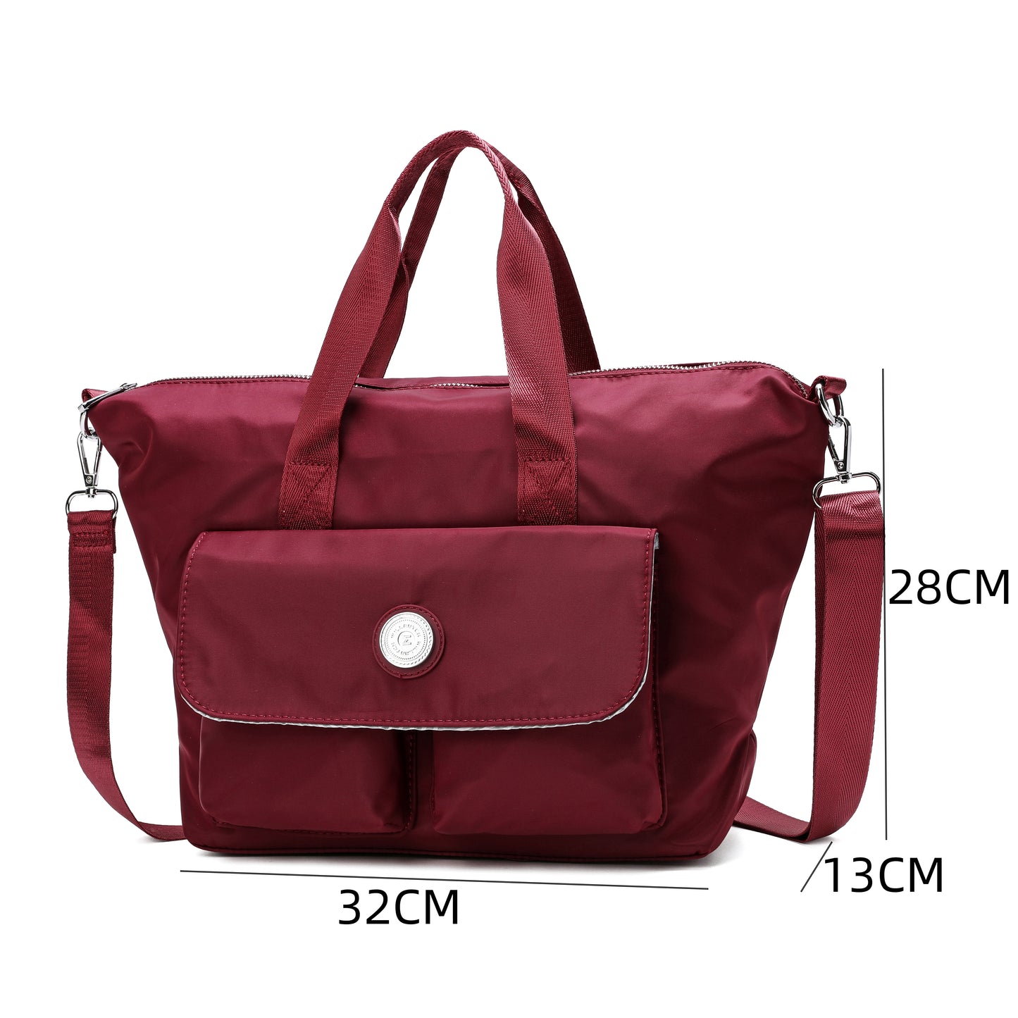 Large Utility Capacity Multi-Pocket Nylon Tote Bag – Lightweight & Water-Resistant