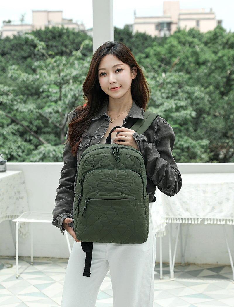 Aire Quilt Large Backpack – Lightweight Everyday Quilted Backpack for Women | Travel & Work Ready
