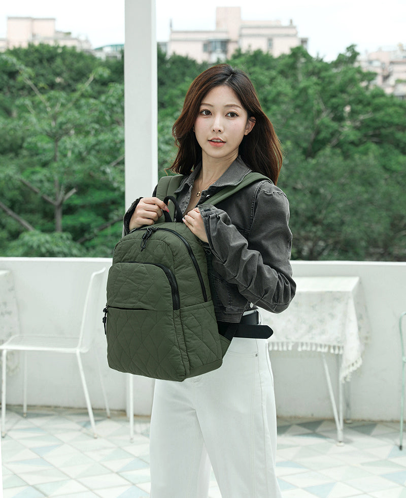 Aire Quilt Large Backpack – Lightweight Everyday Quilted Backpack for Women | Travel & Work Ready