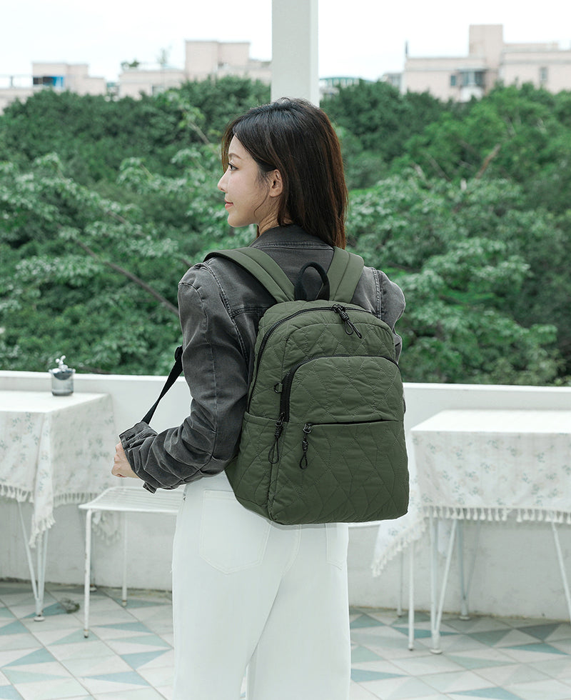Aire Quilt Large Backpack – Lightweight Everyday Quilted Backpack for Women | Travel & Work Ready