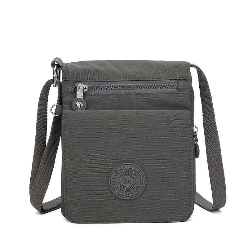 Waterproof Nylon Crossbody with Front Zipper Pocket (Passport Sling)