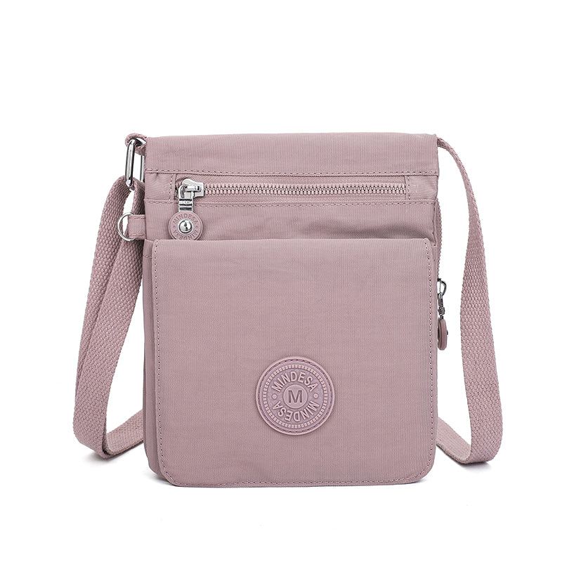 Waterproof Nylon Crossbody with Front Zipper Pocket (Passport Sling)