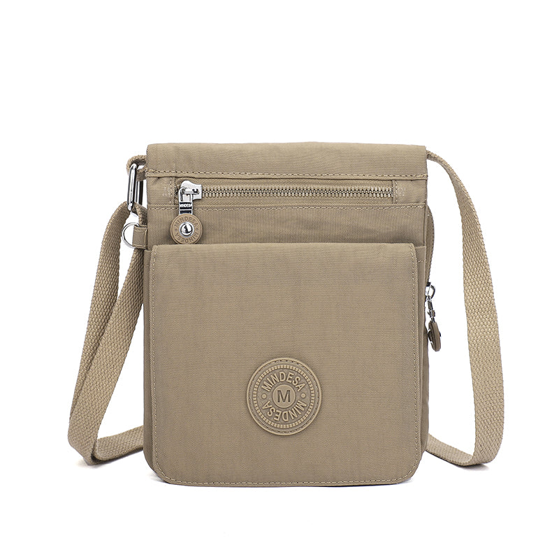 Waterproof Nylon Crossbody with Front Zipper Pocket (Passport Sling)