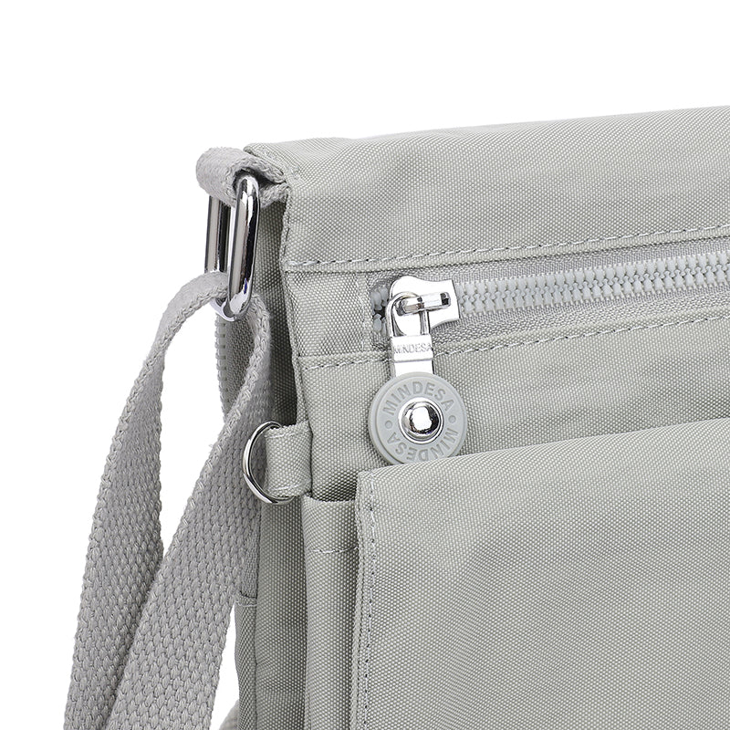 Waterproof Nylon Crossbody with Front Zipper Pocket (Passport Sling)