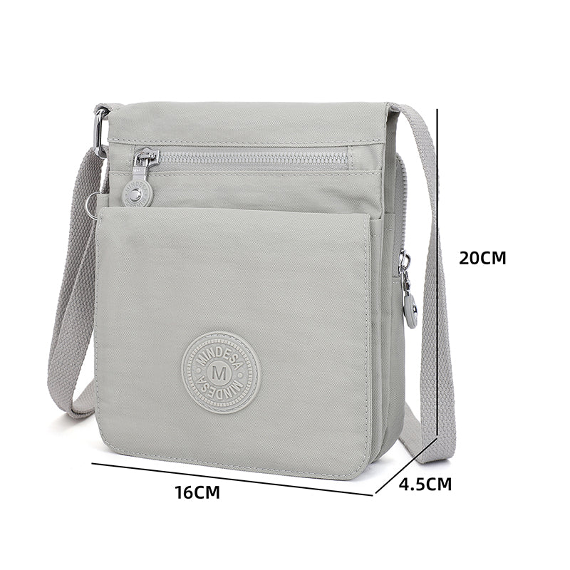Waterproof Nylon Crossbody with Front Zipper Pocket (Passport Sling)