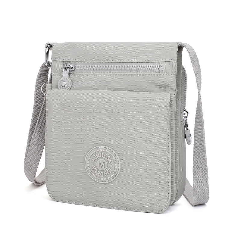 Waterproof Nylon Crossbody with Front Zipper Pocket (Passport Sling)