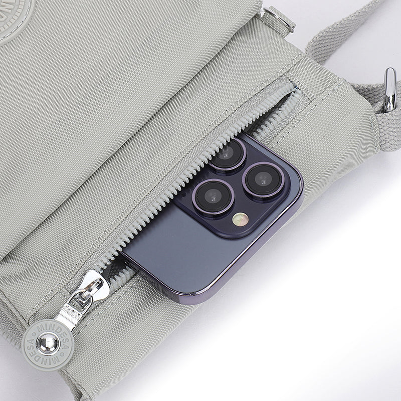 Waterproof Nylon Crossbody with Front Zipper Pocket (Passport Sling)