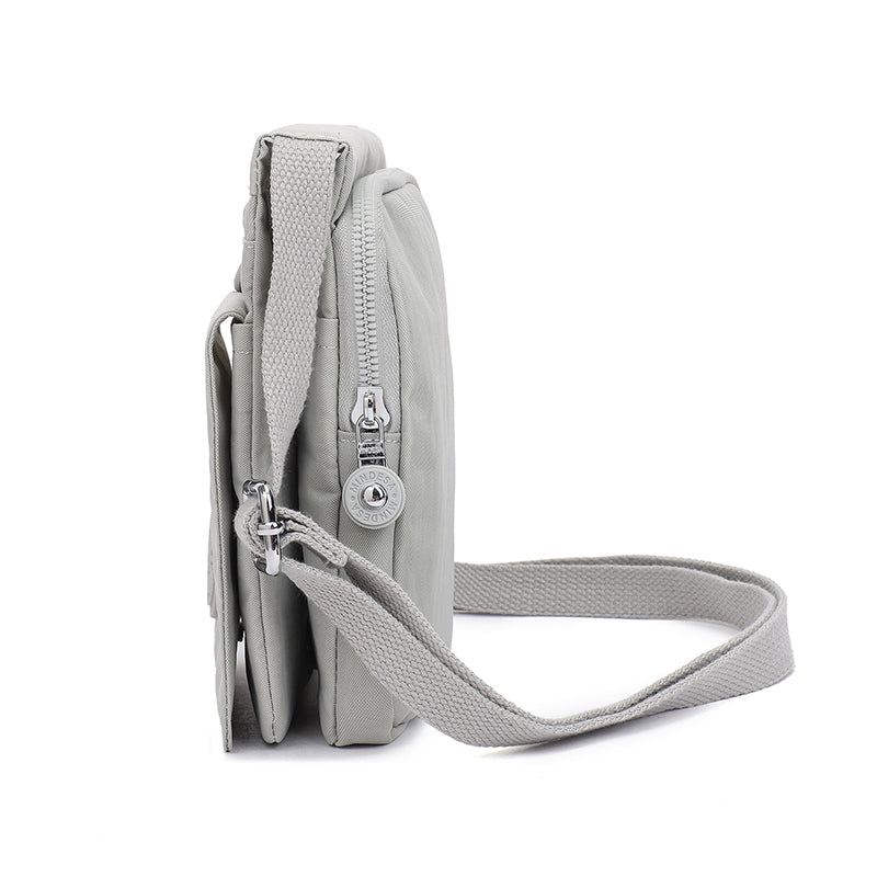 Waterproof Nylon Crossbody with Front Zipper Pocket (Passport Sling)