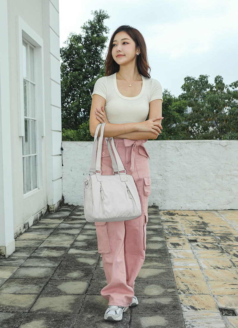 Tri-Pocket Tote | Feather Nylon Lightweight Carry Bag