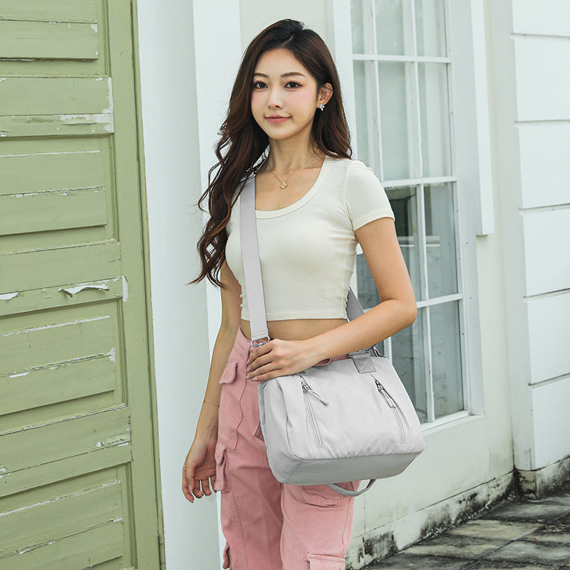 Tri-Pocket Tote | Feather Nylon Lightweight Carry Bag