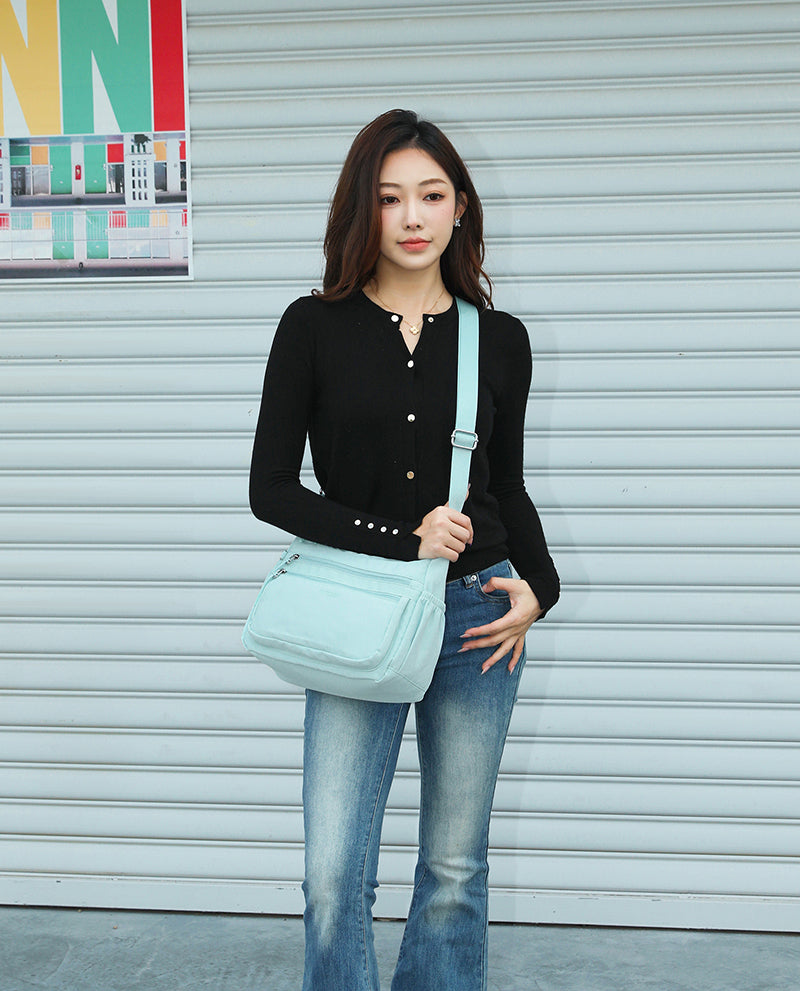 Feather Nylon Everyday Sling – Ultra Lightweight Soft Nylon Crossbody Bag for Women