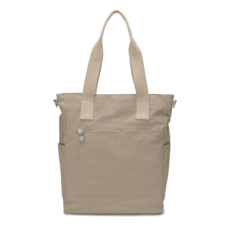 XL Tote – Multi-Pocket Lightweight Waterproof Crinkle Nylon Tote Bag (Convertible Shoulder & Sling Bag)