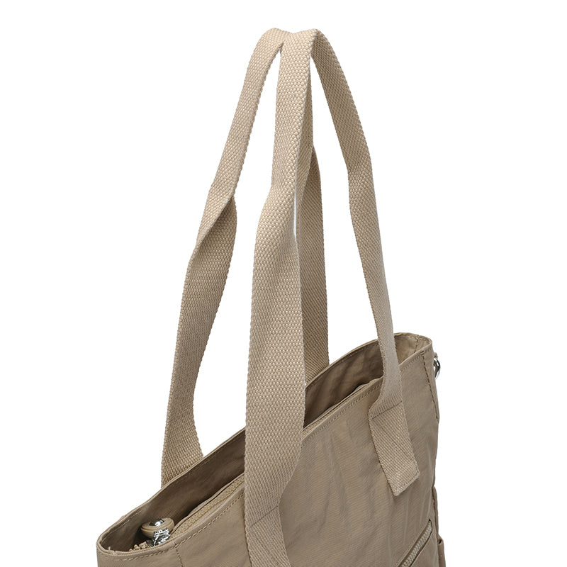 XL Tote – Multi-Pocket Lightweight Waterproof Crinkle Nylon Tote Bag (Convertible Shoulder & Sling Bag)