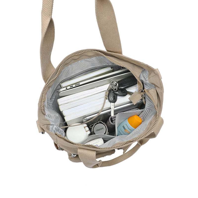 XL Tote – Multi-Pocket Lightweight Waterproof Crinkle Nylon Tote Bag (Convertible Shoulder & Sling Bag)