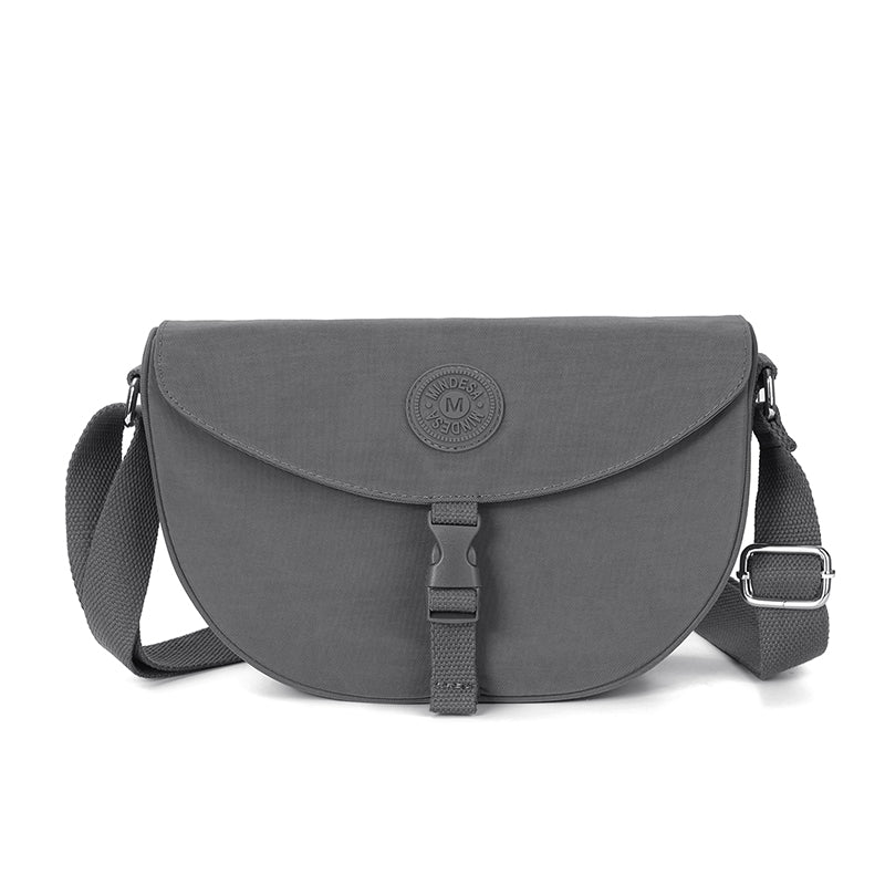 Women’s Minimal Half-Moon Sling Bag – Waterproof Nylon Crossbody Purse | Lightweight Everyday Travel Shoulder Bag with Zipper Pockets