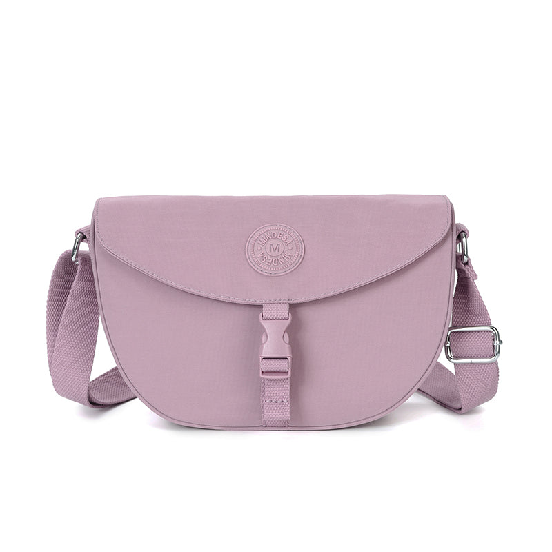 Women’s Minimal Half-Moon Sling Bag – Waterproof Nylon Crossbody Purse | Lightweight Everyday Travel Shoulder Bag with Zipper Pockets