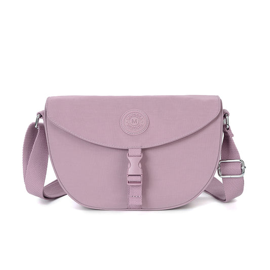 Women’s Minimal Half-Moon Sling Bag – Waterproof Nylon Crossbody Purse | Lightweight Everyday Travel Shoulder Bag with Zipper Pockets