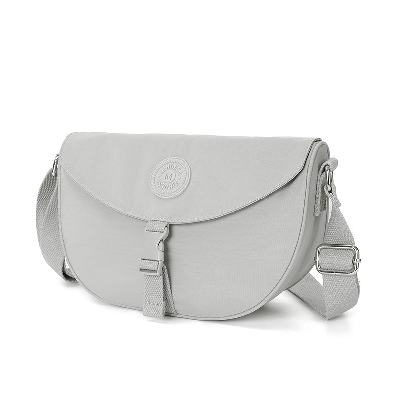 Women’s Minimal Half-Moon Sling Bag – Waterproof Nylon Crossbody Purse | Lightweight Everyday Travel Shoulder Bag with Zipper Pockets