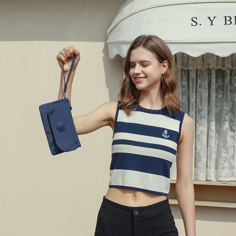 Belle Zip – Waterproof Crinkle Nylon Clutch & Sling / Lightweight Multi-Pocket Crossbody ( 8 Colours)