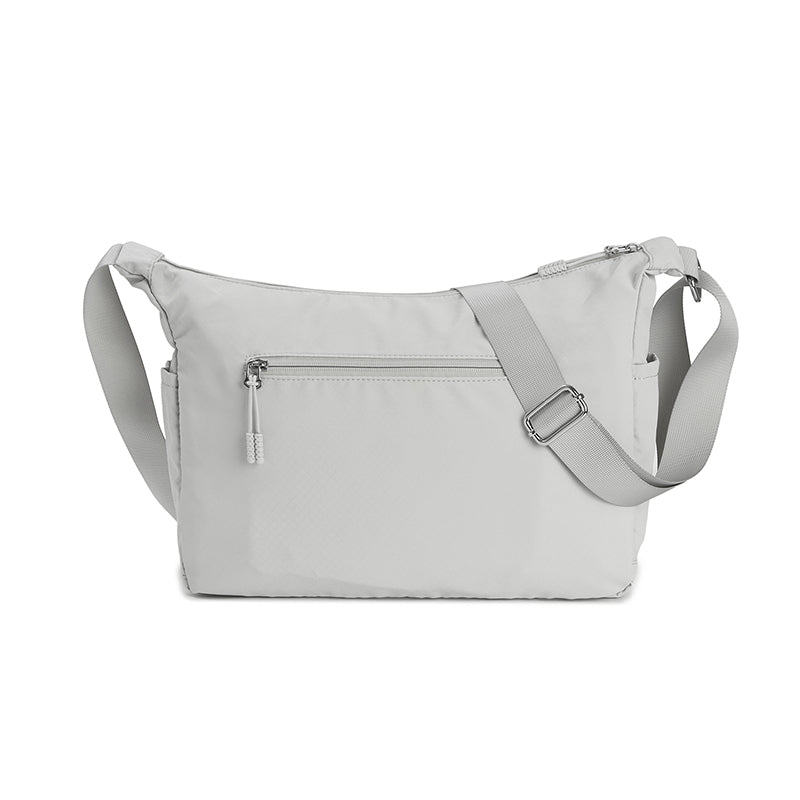Feather Nylon Multi-Pocket Sling – Large | Lightweight Soft Nylon Crossbody Bag for Women