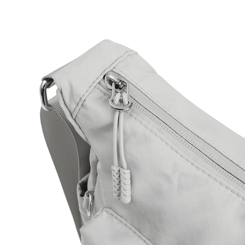 Feather Nylon Multi-Pocket Sling – Large | Lightweight Soft Nylon Crossbody Bag for Women