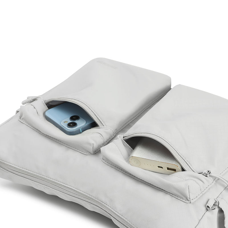 Feather Nylon Multi-Pocket Sling – Large | Lightweight Soft Nylon Crossbody Bag for Women