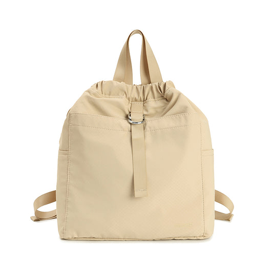 Feather Nylon Drawstring Backpack for Women | Lightweight Soft Carry Bag