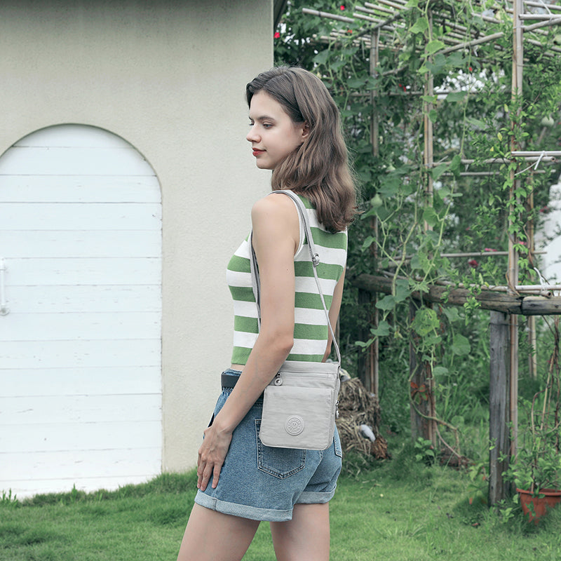 Waterproof Nylon Crossbody with Front Zipper Pocket (Passport Sling)