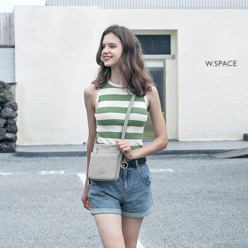 Waterproof Nylon Crossbody with Front Zipper Pocket (Passport Sling)