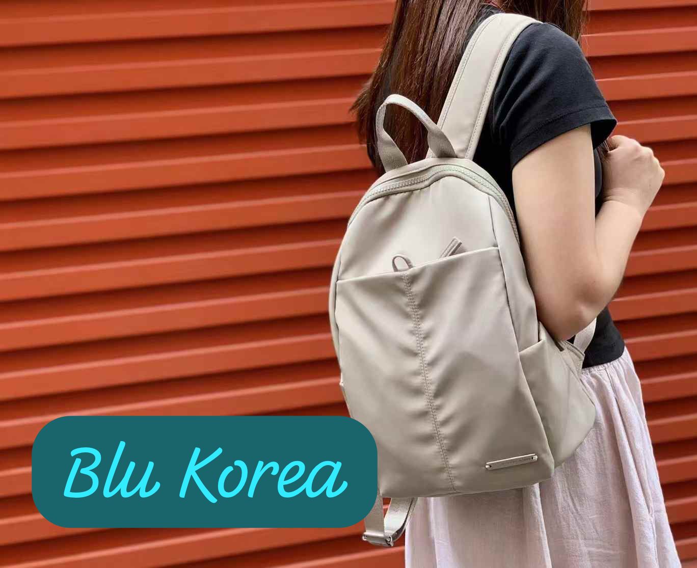 Everyday Korean Backpack by BLU Korea – Lightweight Water-Repellent Nylon Backpack for Daily Use