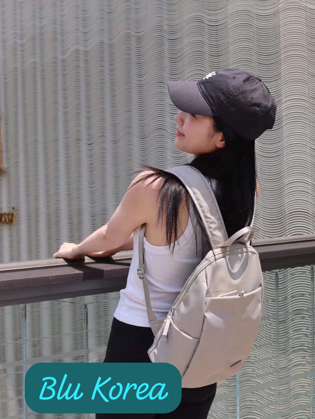 Everyday Korean Backpack by BLU Korea – Lightweight Water-Repellent Nylon Backpack for Daily Use