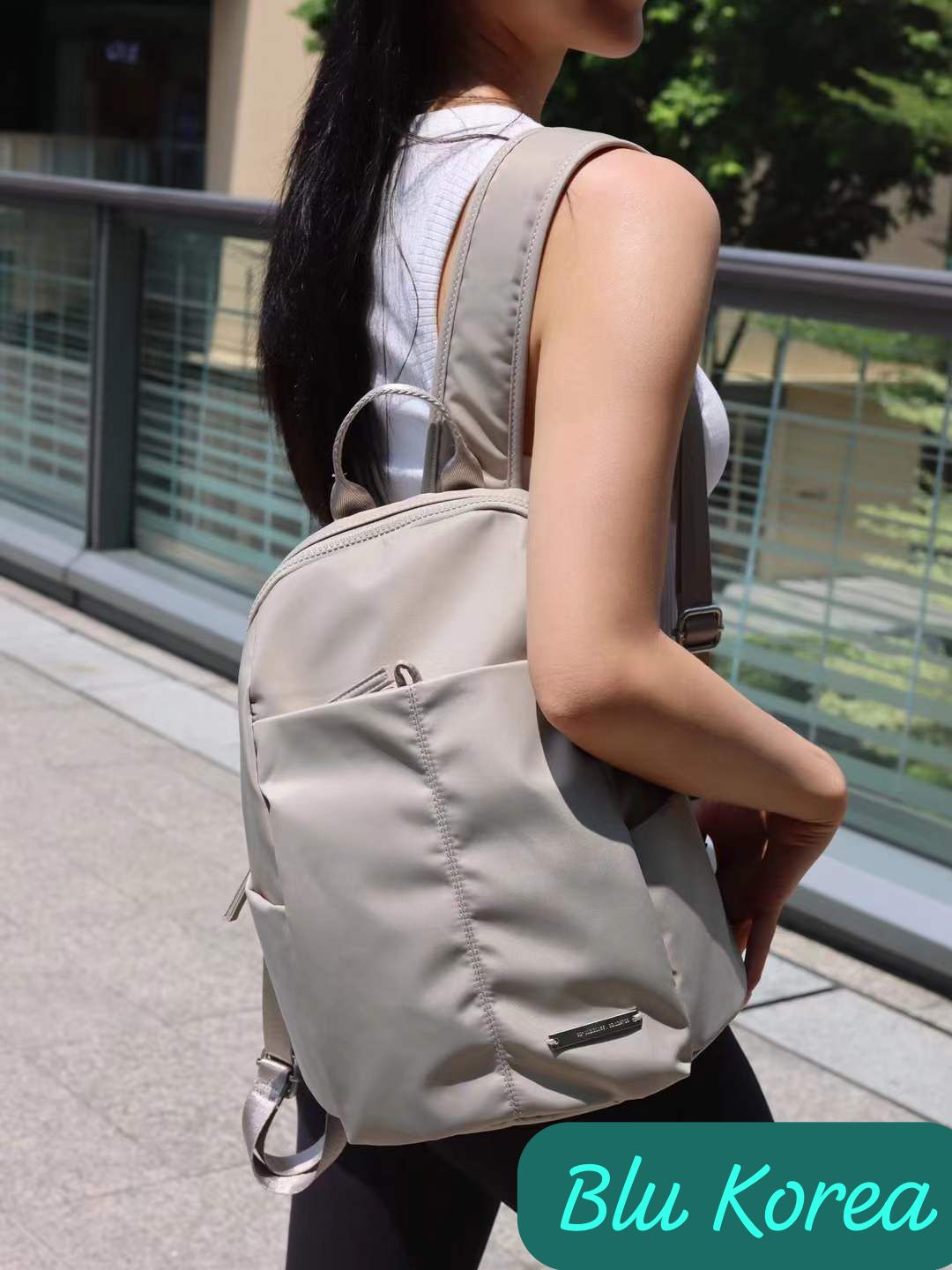 Everyday Korean Backpack by BLU Korea – Lightweight Water-Repellent Nylon Backpack for Daily Use
